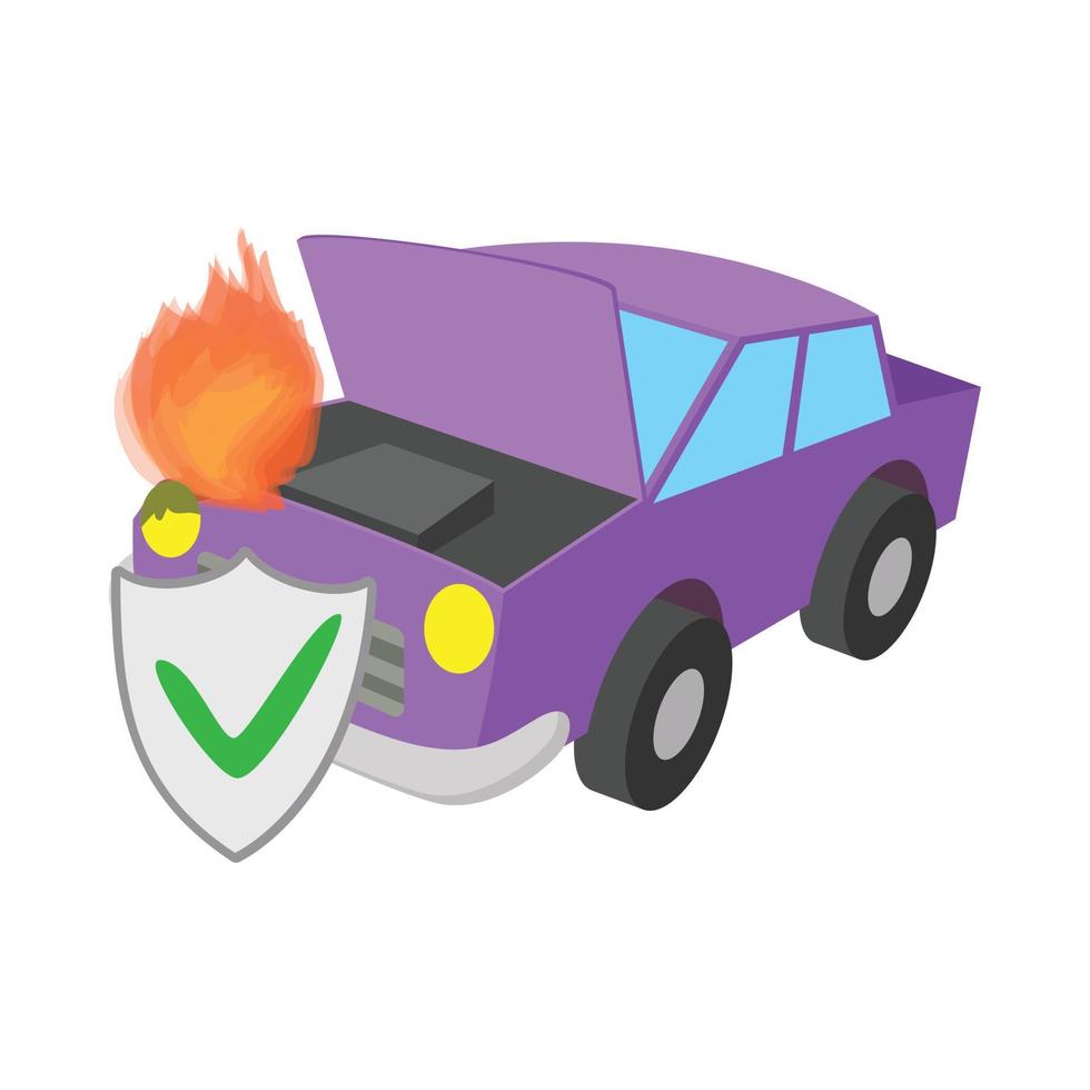 auto licenziato veicolo assicurazione icona, cartone animato stile vettore