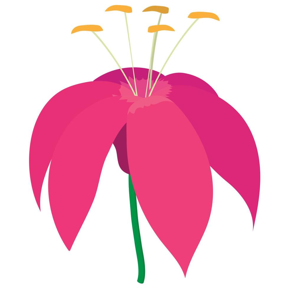 rosa fiore icona, cartone animato stile vettore