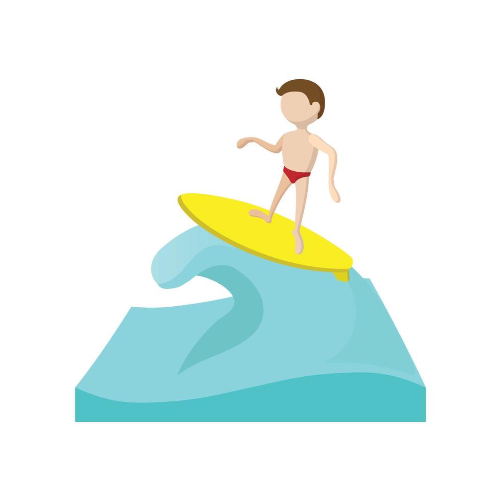 fare surf cartone animato icona vettore