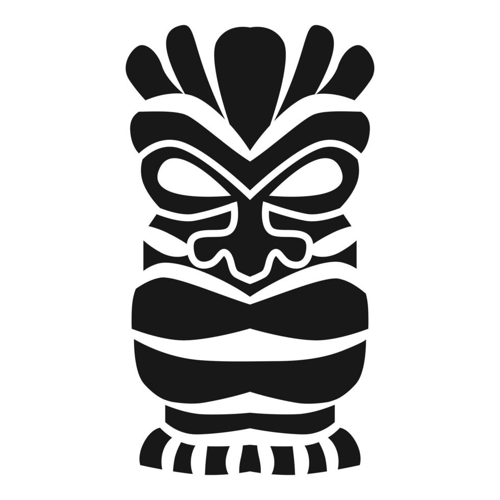 polinesiano legna idolo icona, semplice stile vettore