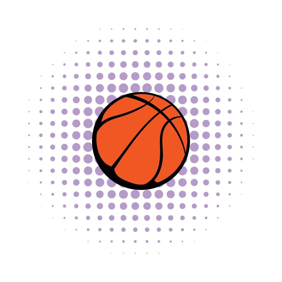 pallacanestro palla icona, i fumetti stile vettore