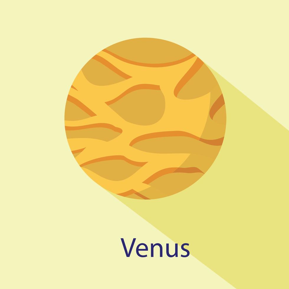 Venere pianeta icona, piatto stile vettore