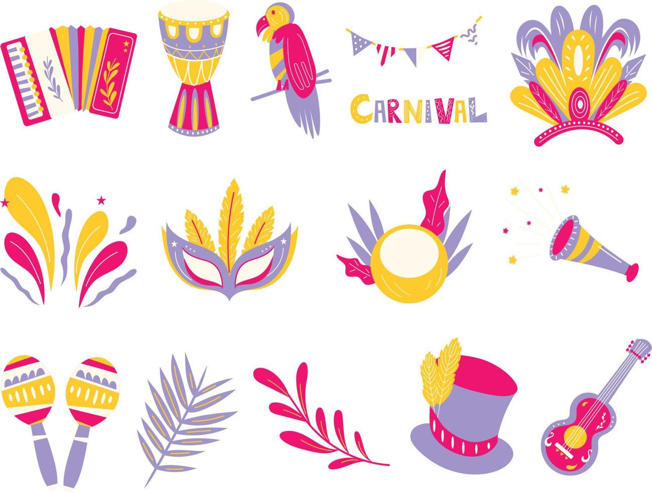 festivo brasiliano carnevale illustrazione impostato vettore