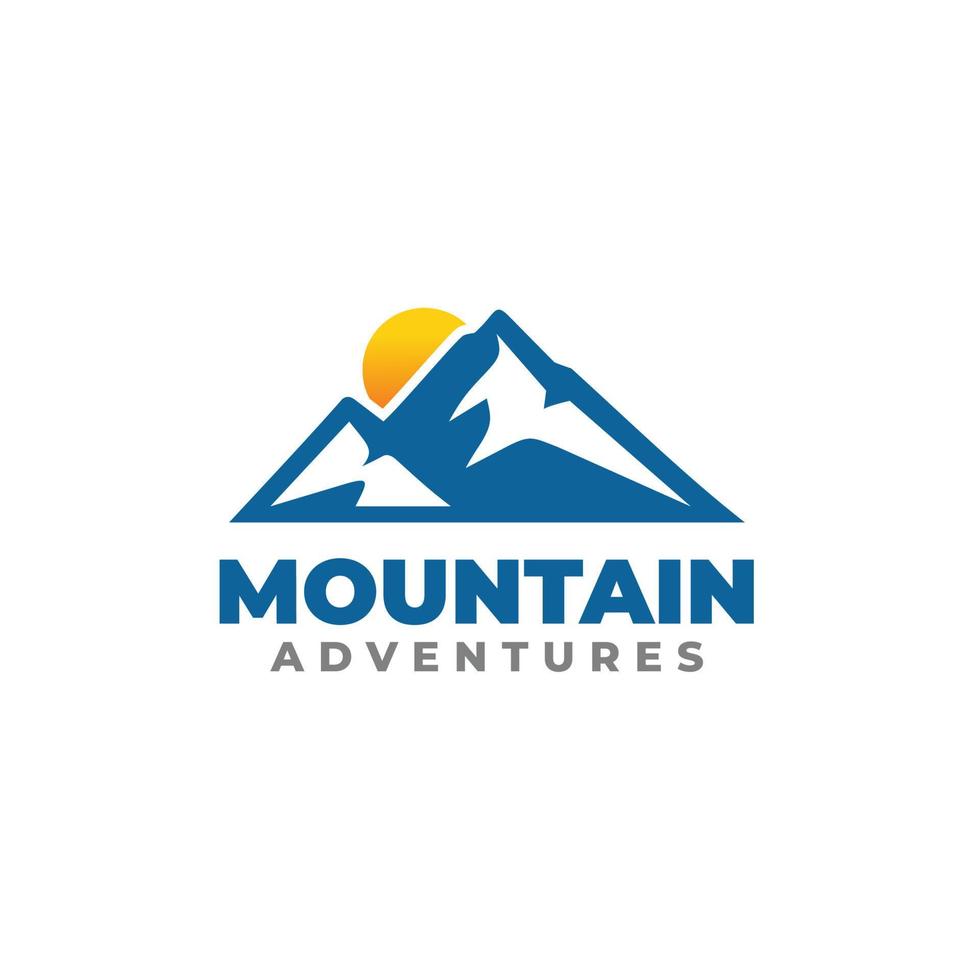 montagna Alba logo design vettore