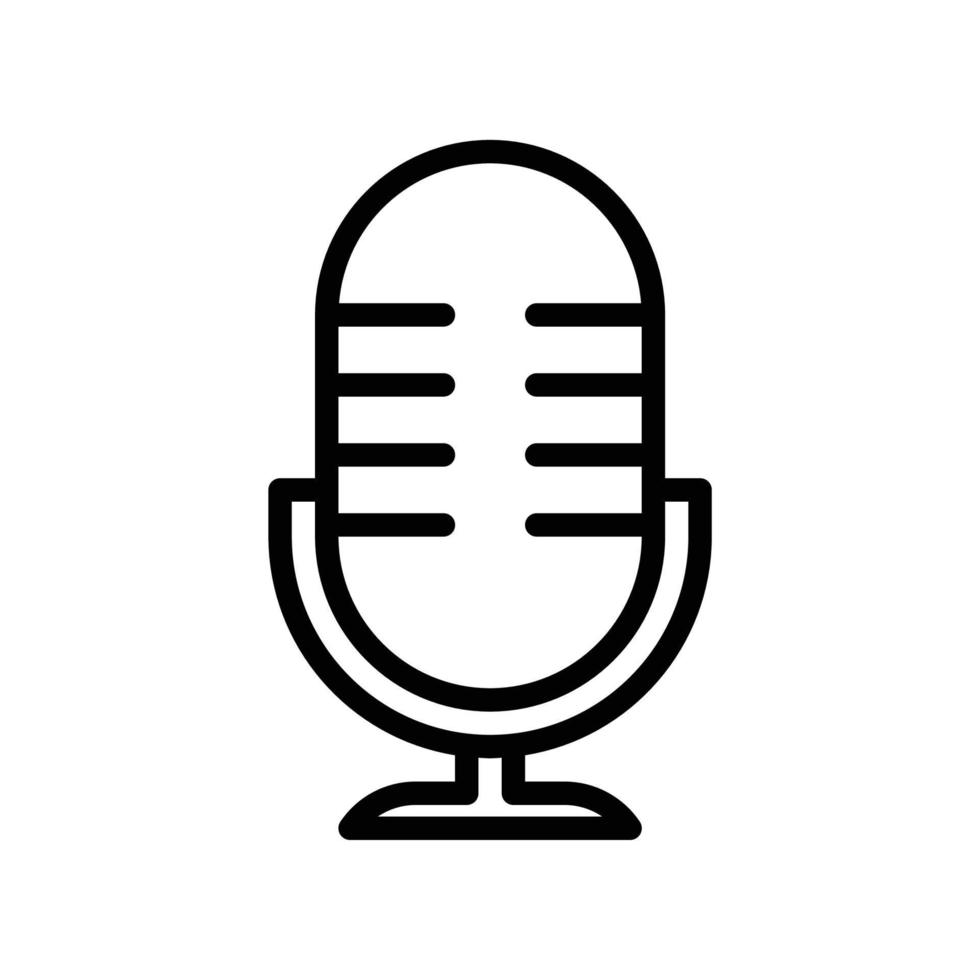 microfono icona per registrazione o Podcast nel nero schema stile vettore