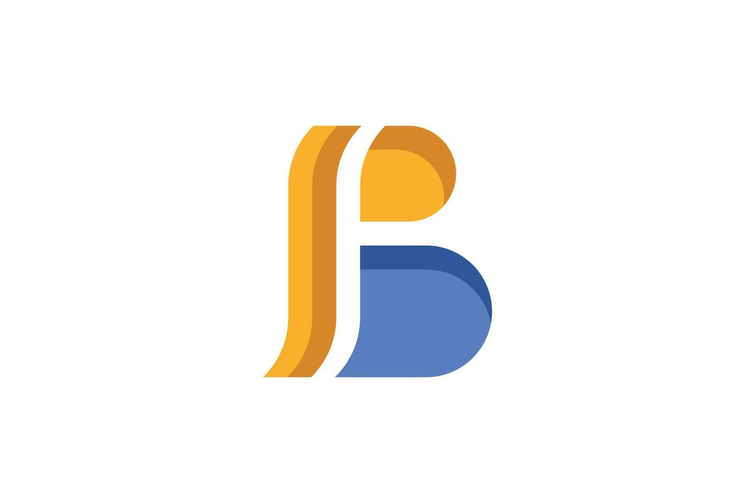 B lettera iniziale logo vettore