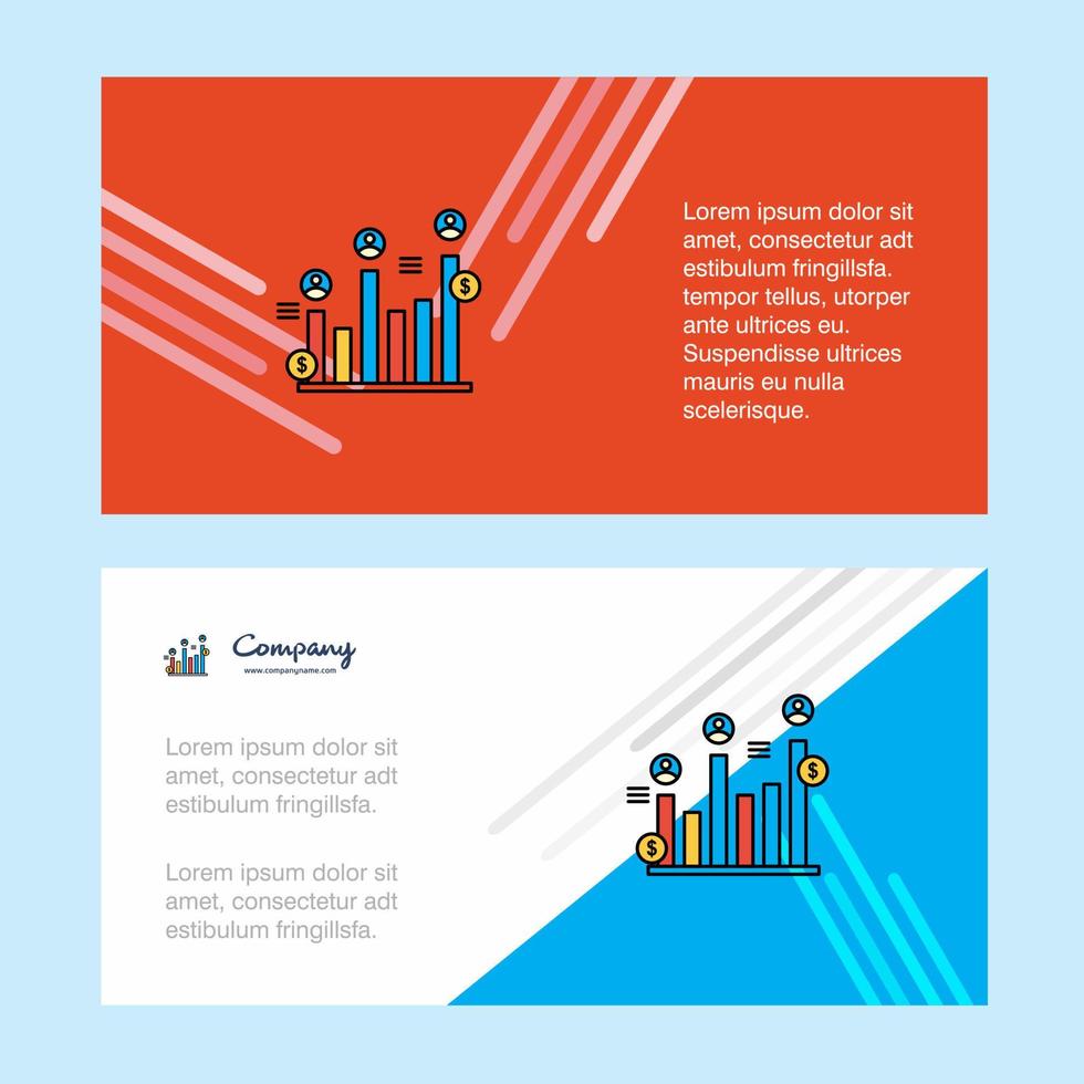 grafico crescente astratto aziendale attività commerciale bandiera modello orizzontale pubblicità attività commerciale bandiera vettore
