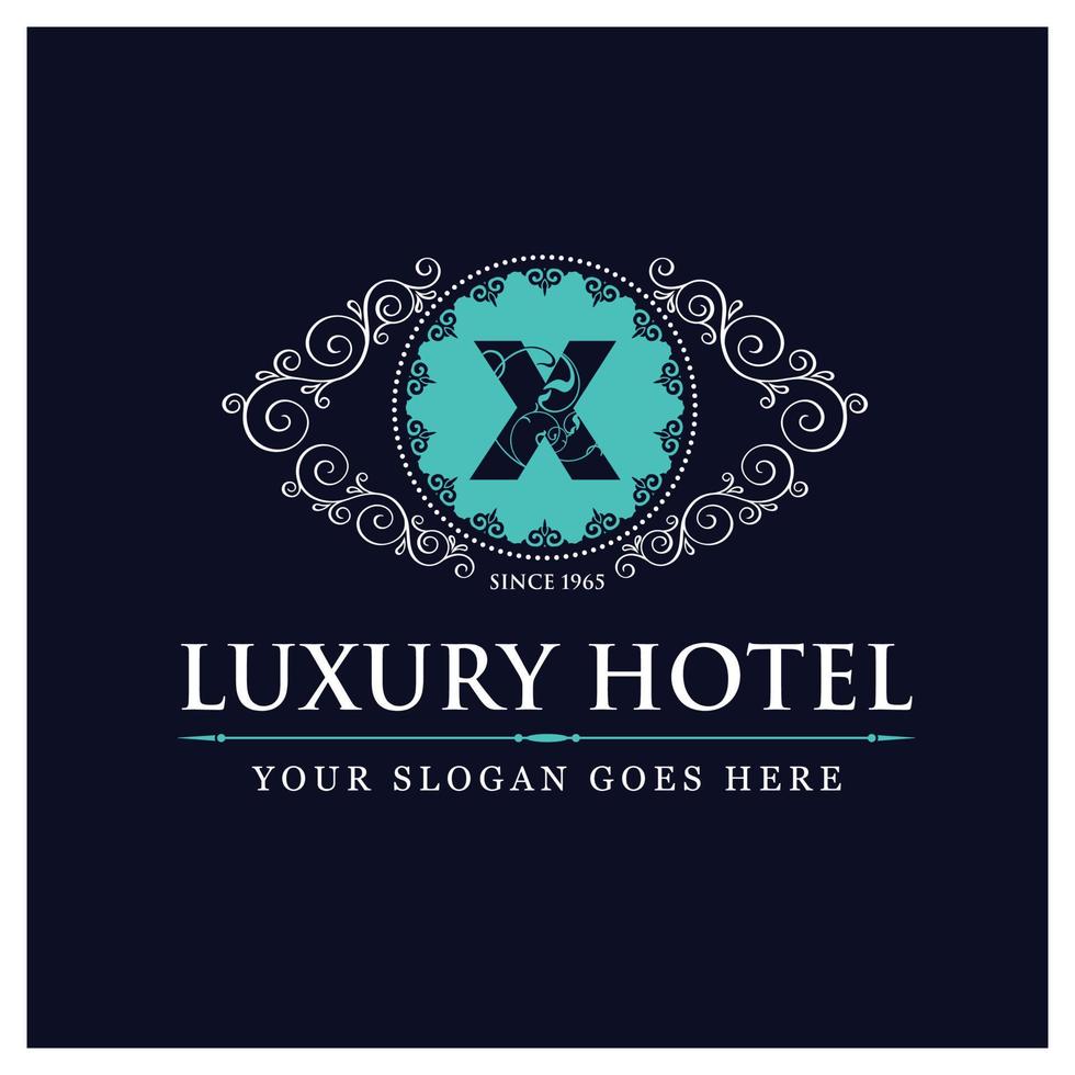 lusso Hotel design con logo e tipografia vettore