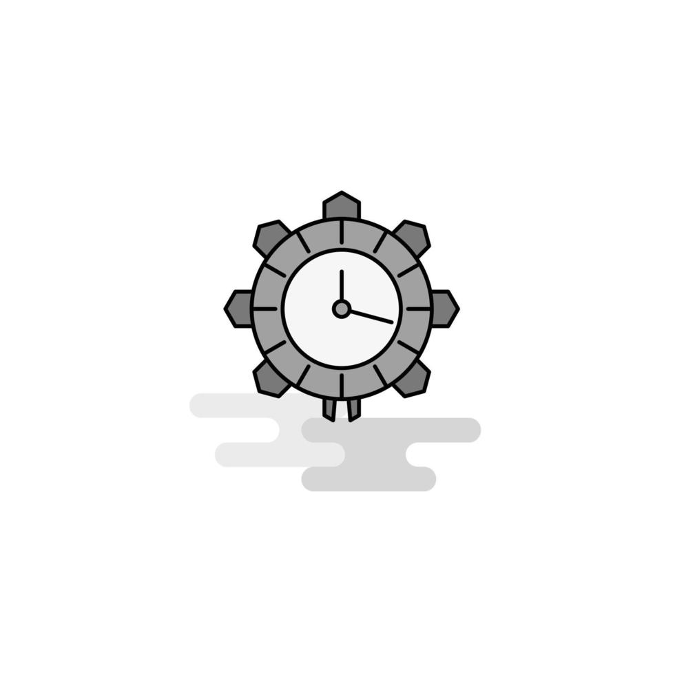 orologio ragnatela icona piatto linea pieno grigio icona vettore