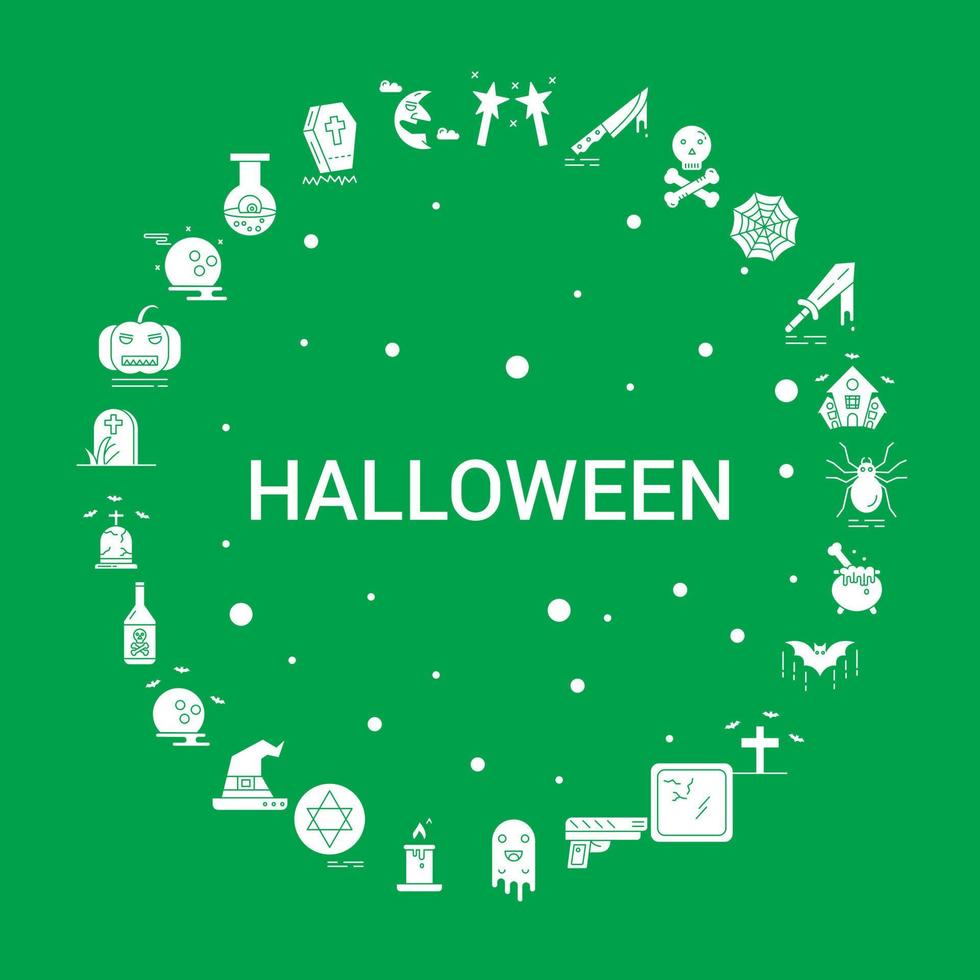 Halloween icona impostato Infografica vettore modello