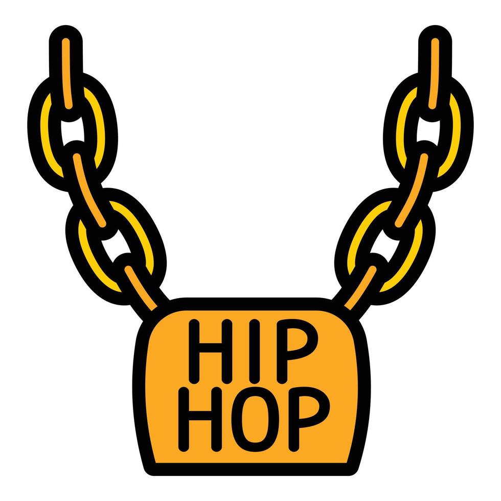hiphop collana icona, schema stile vettore