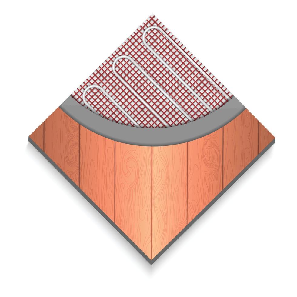 pavimento riscaldatore icona, realistico stile vettore