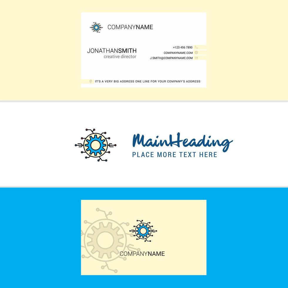 bellissimo ambientazione Ingranaggio logo e attività commerciale carta verticale design vettore