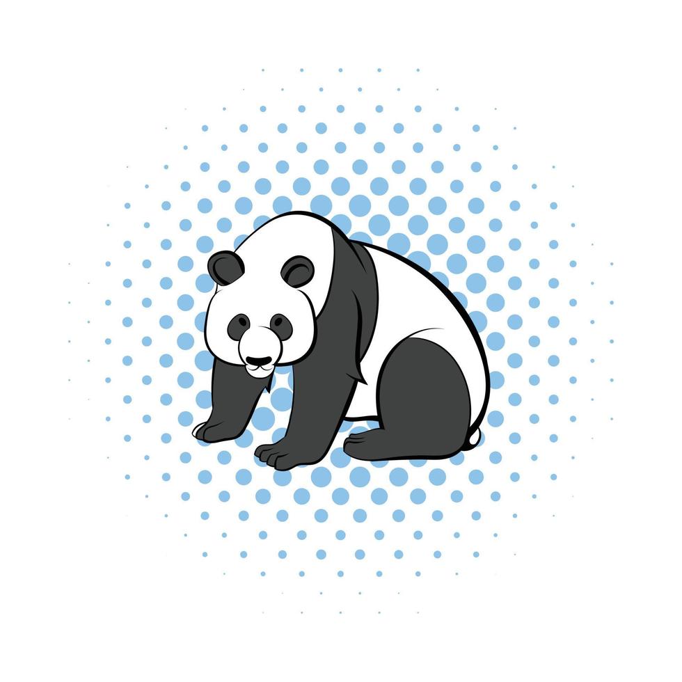panda icona nel i fumetti stile vettore
