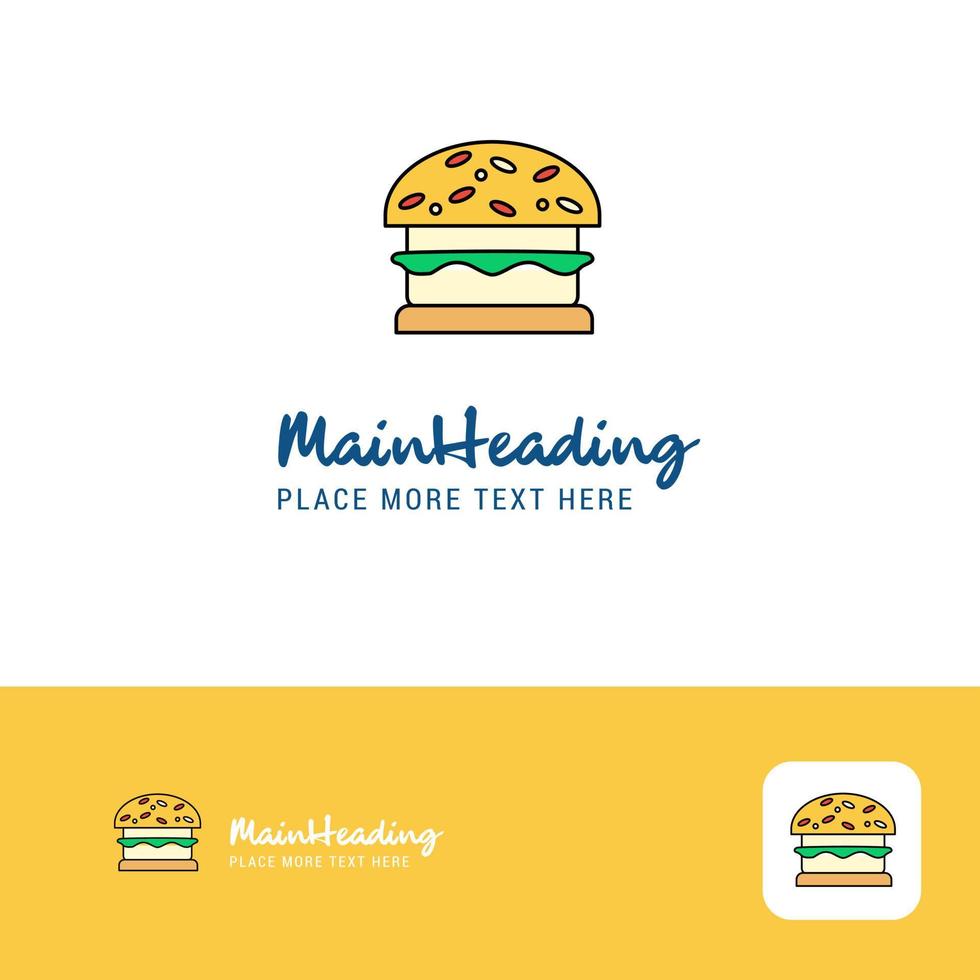 creativo hamburger logo design piatto colore logo posto per tagline vettore illustrazione