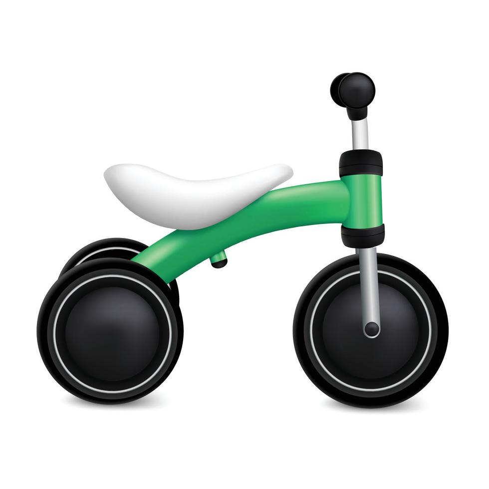 bambino triciclo icona, realistico stile vettore