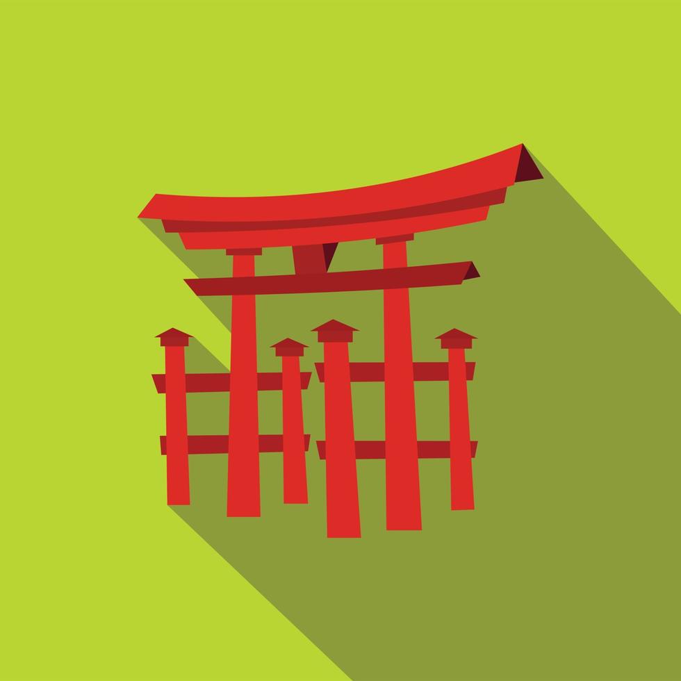 galleggiante torii cancello, Giappone icona, piatto stile vettore
