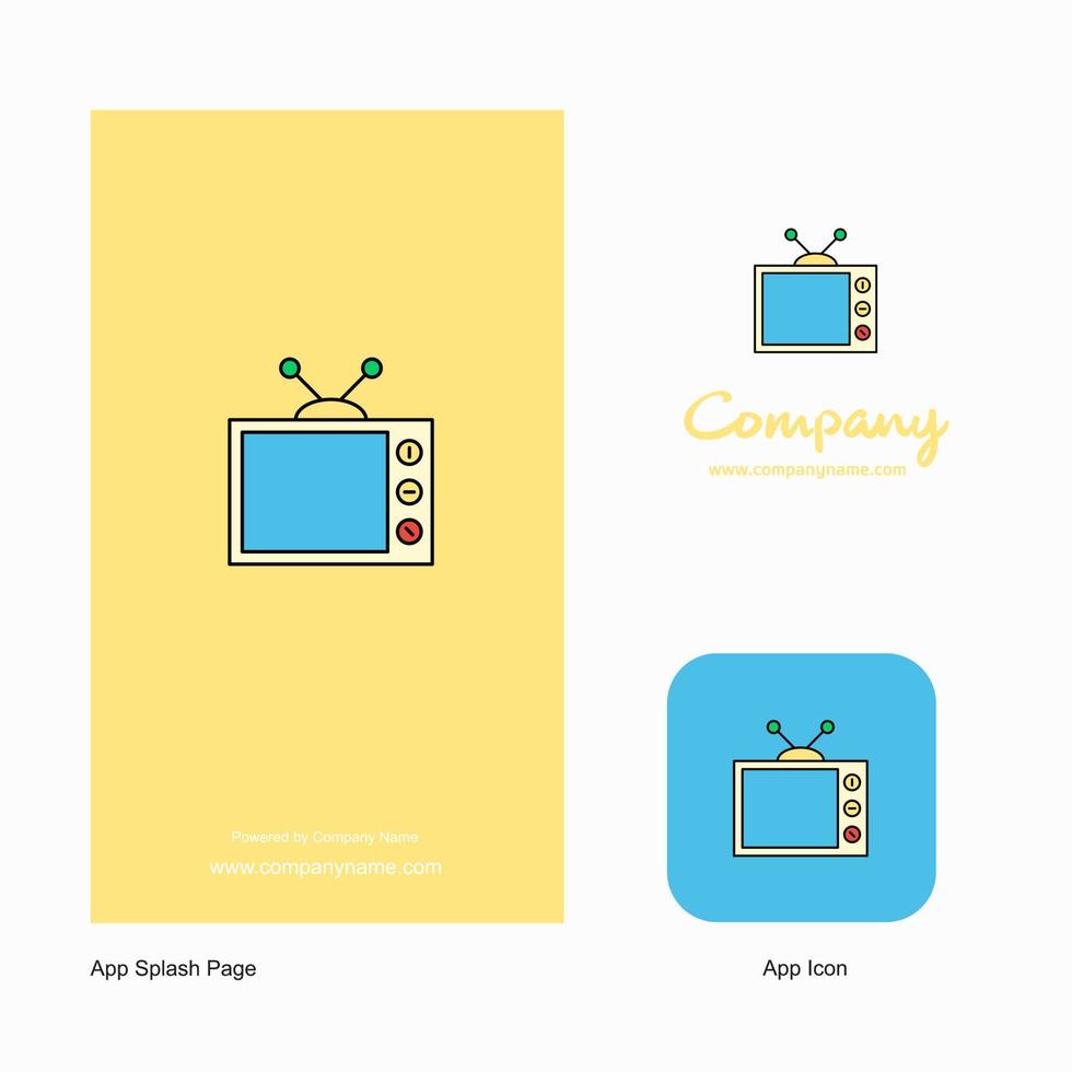 televisione azienda logo App icona e spruzzo pagina design creativo attività commerciale App design elementi vettore