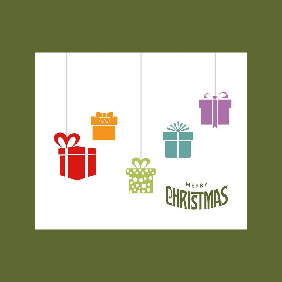 Natale carta design con elegante design e verde sfondo vettore