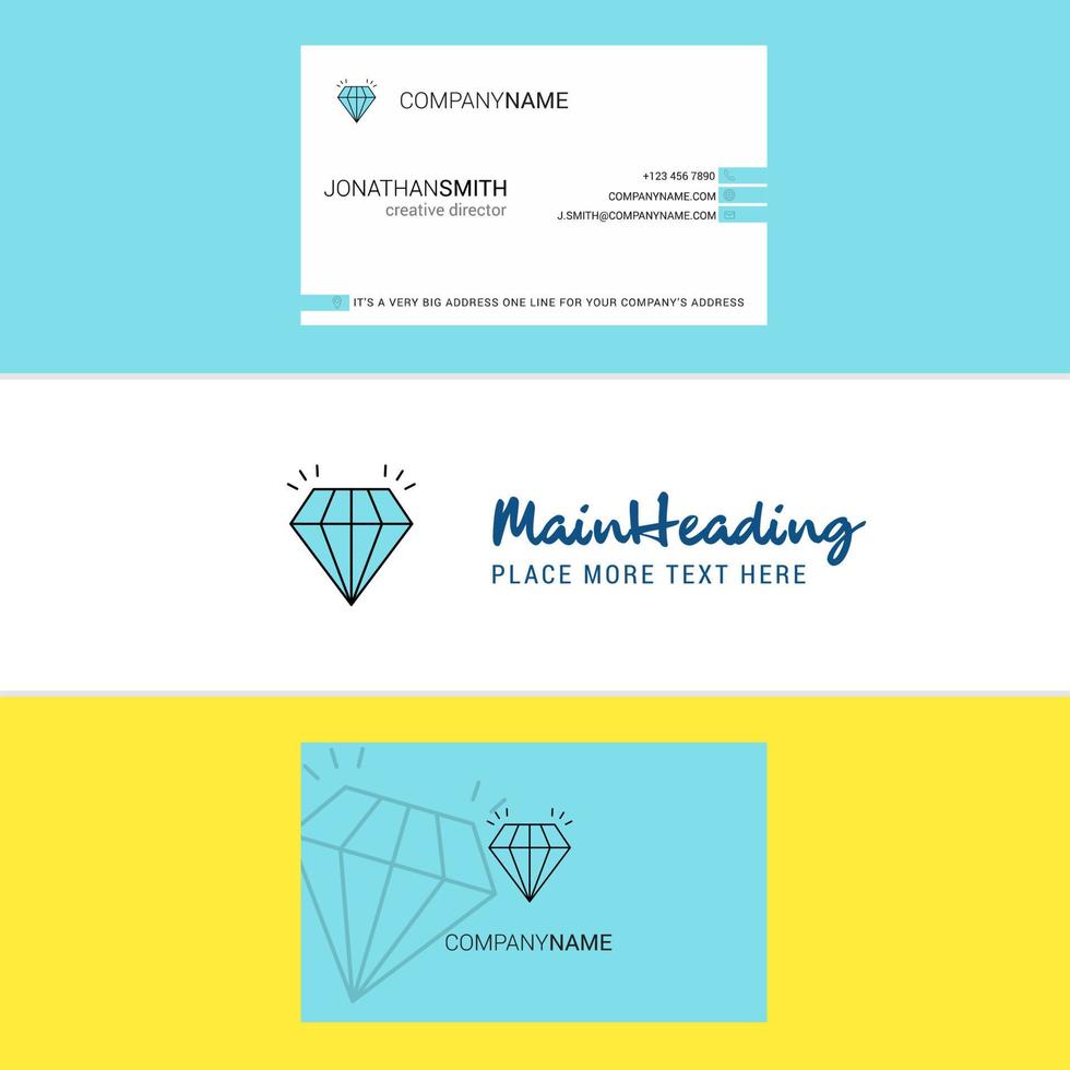 bellissimo diamante logo e attività commerciale carta verticale design vettore