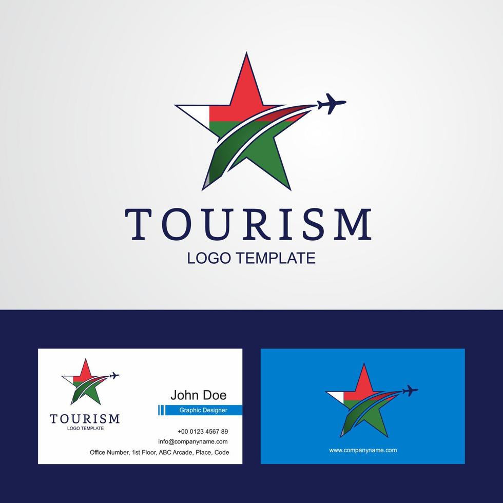 viaggio Madagascar bandiera creativo stella logo e attività commerciale carta design vettore