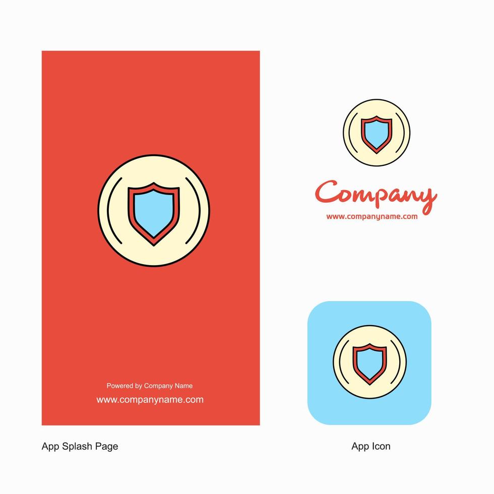 protetta sheild azienda logo App icona e spruzzo pagina design creativo attività commerciale App design elementi vettore