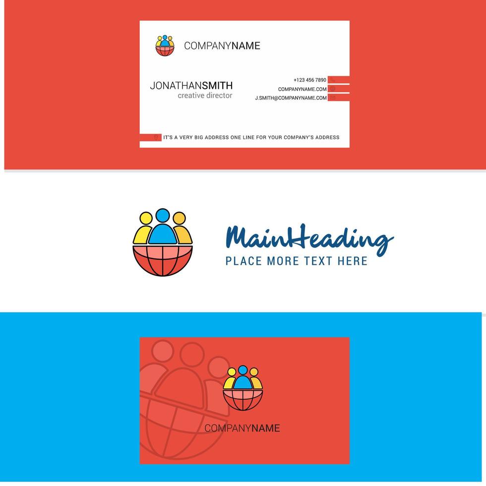 bellissimo gruppo avatar logo e attività commerciale carta verticale design vettore