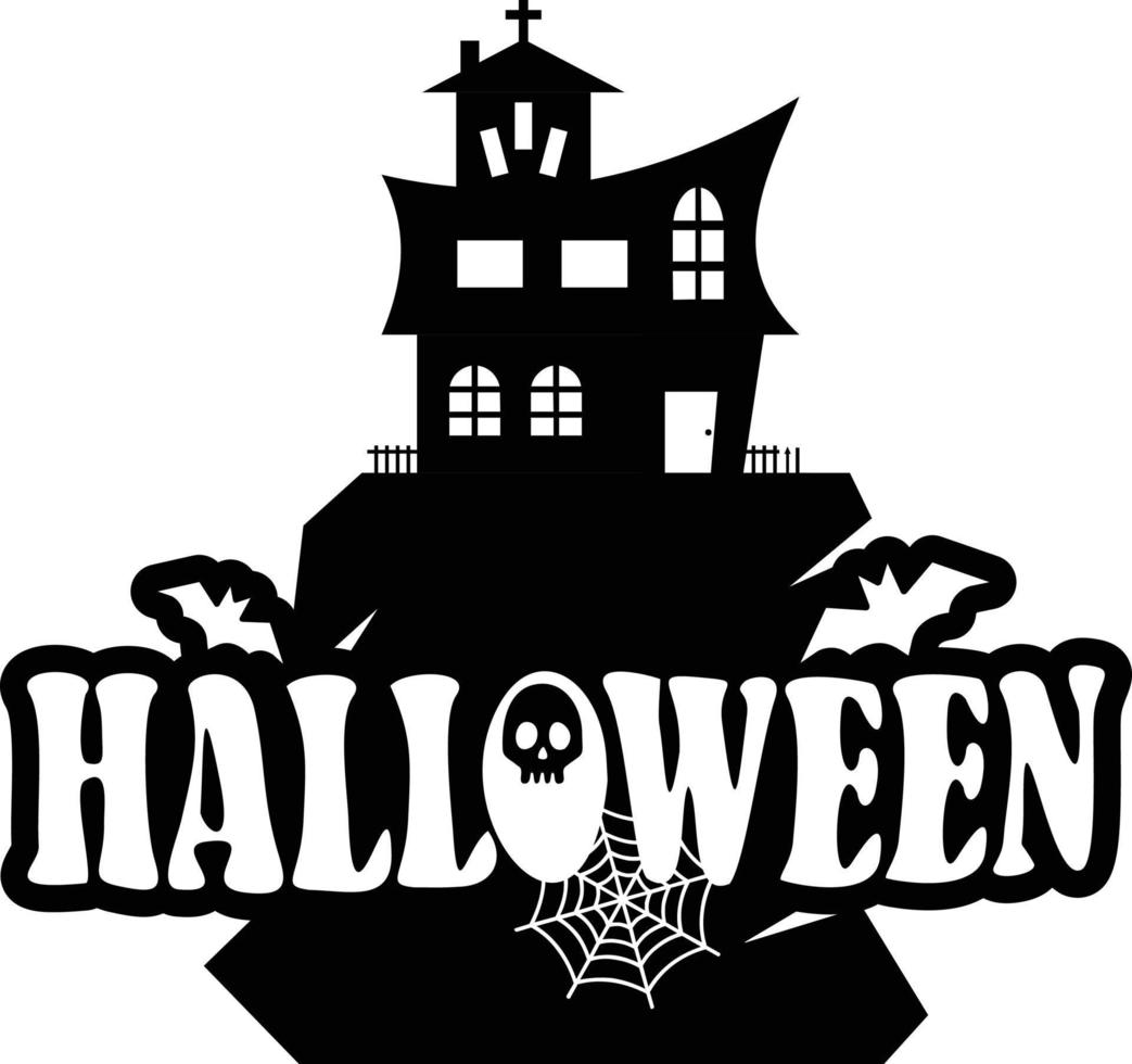 Halloween design con tipografia e bianca sfondo vettore
