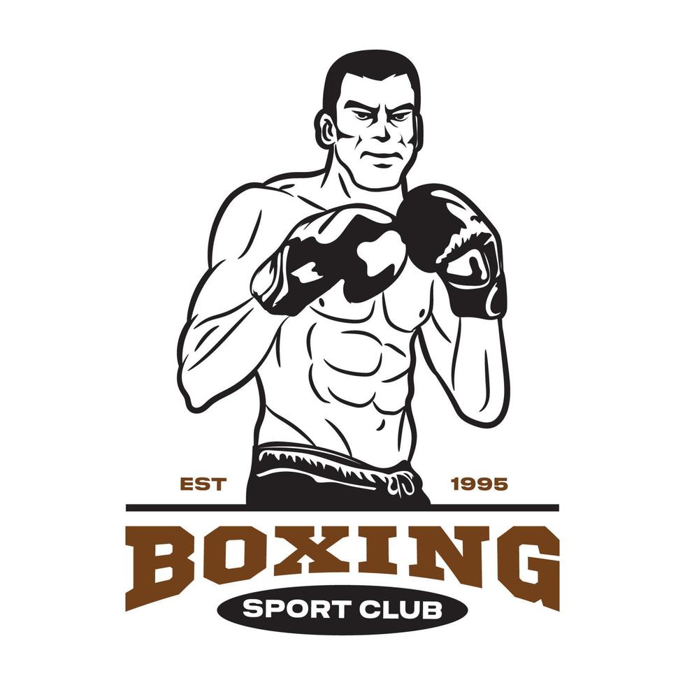 pugile vettore illustrazione, Perfetto per maglietta e boxe club logo design