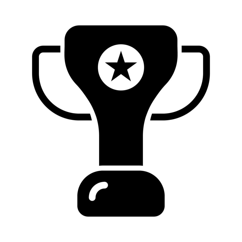 trofeo simbolo gioco icona con solido stile vettore
