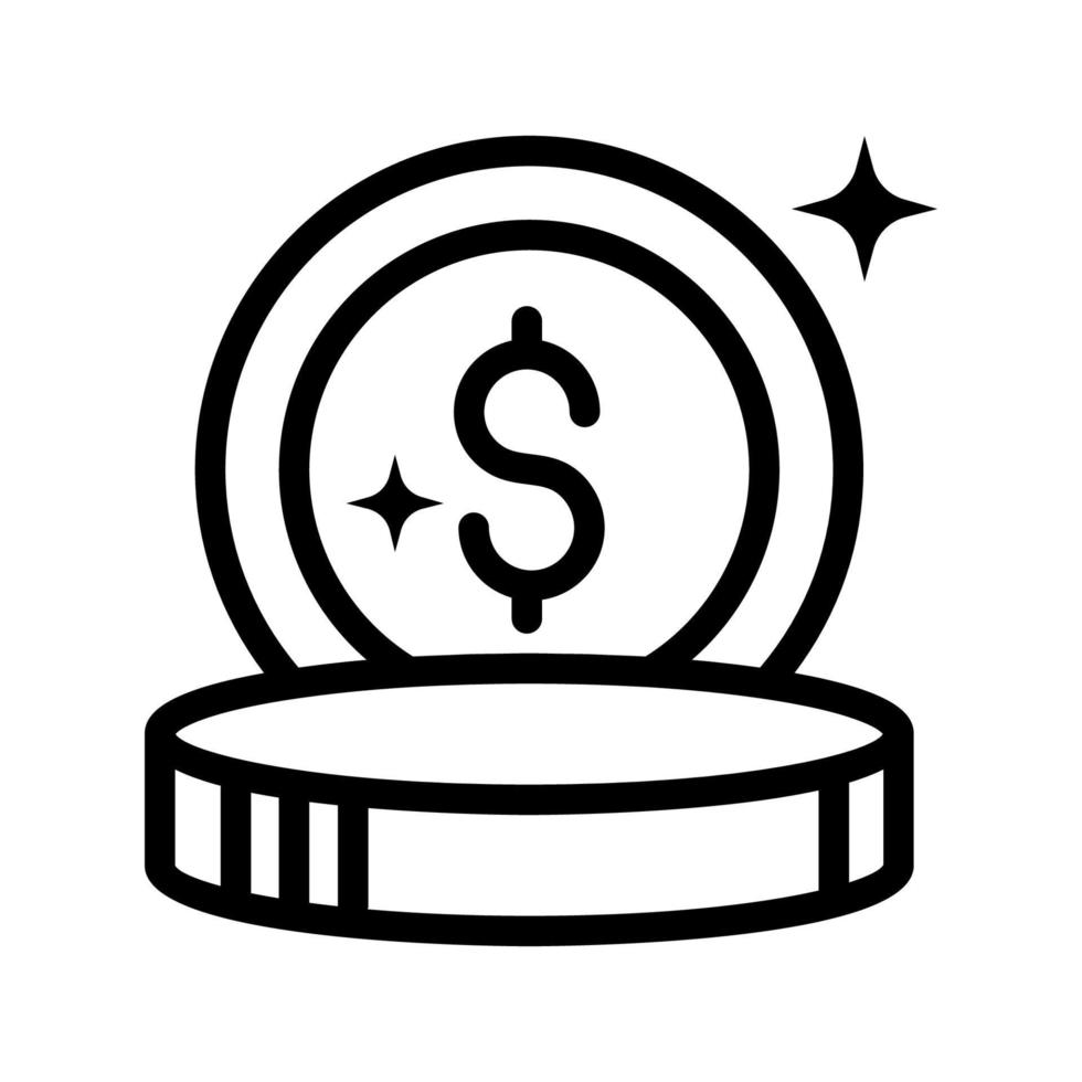 moneta simbolo gioco icona con schema stile vettore