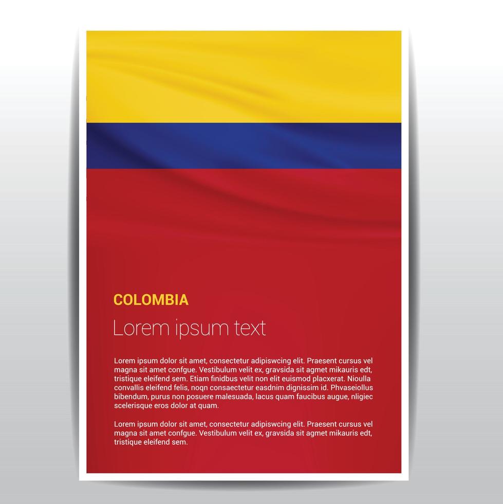 Colombia bandiera design vettore