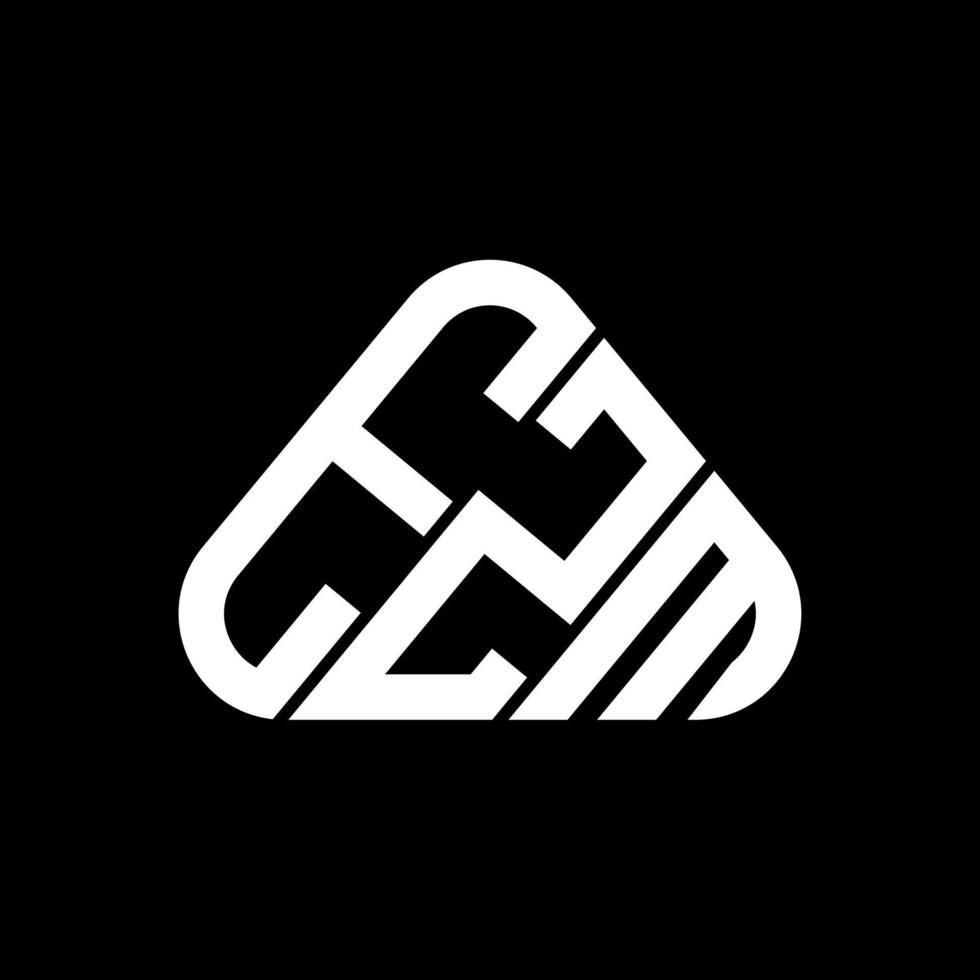ezm lettera logo creativo design con vettore grafico, ezm semplice e moderno logo nel il giro triangolo forma.