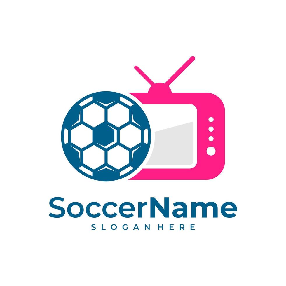 televisione calcio logo modello, calcio logo design vettore