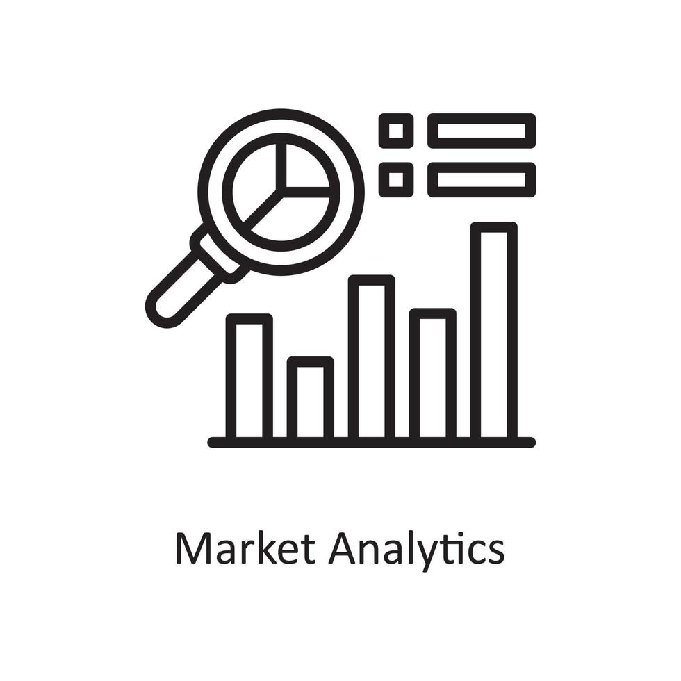 mercato analitica vettore schema icona design illustrazione. attività commerciale e finanza simbolo su bianca sfondo eps 10 file