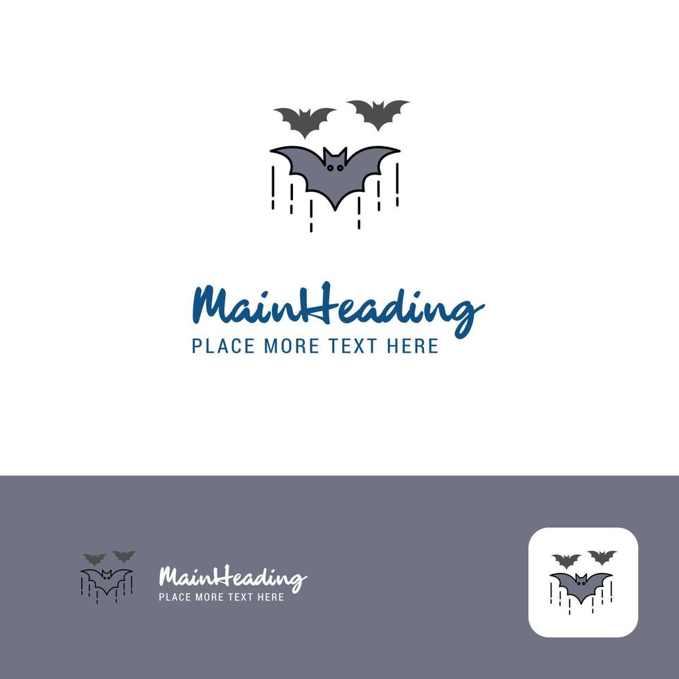 creativo pipistrello logo design piatto colore logo posto per tagline vettore illustrazione