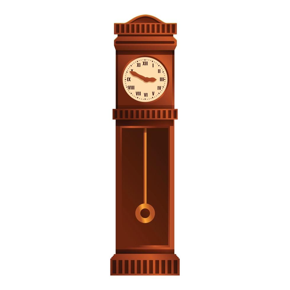 Casa pendolo orologio icona, cartone animato stile vettore