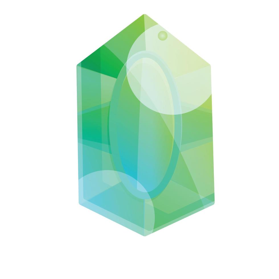 verde Smeraldo icona, cartone animato stile vettore