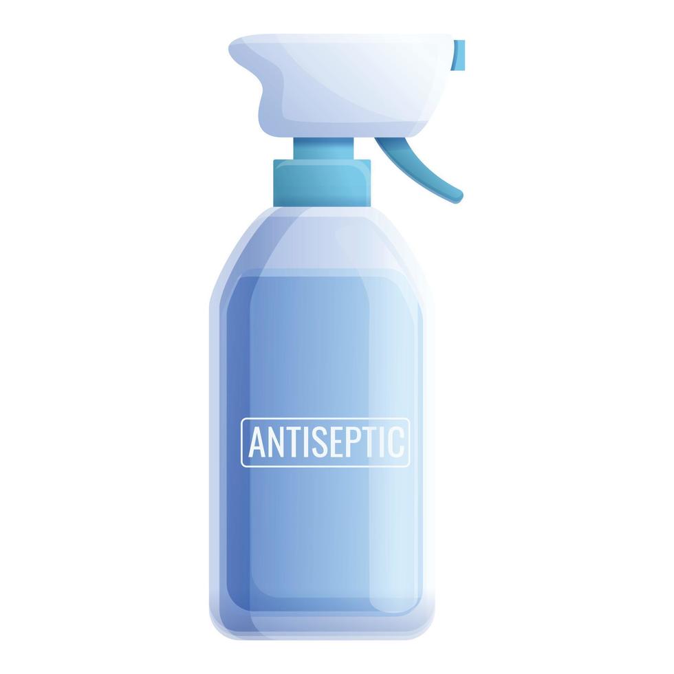 antisettico spray bottiglia icona, cartone animato stile vettore