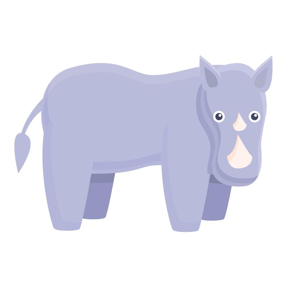 rinoceronte animale icona, cartone animato stile vettore