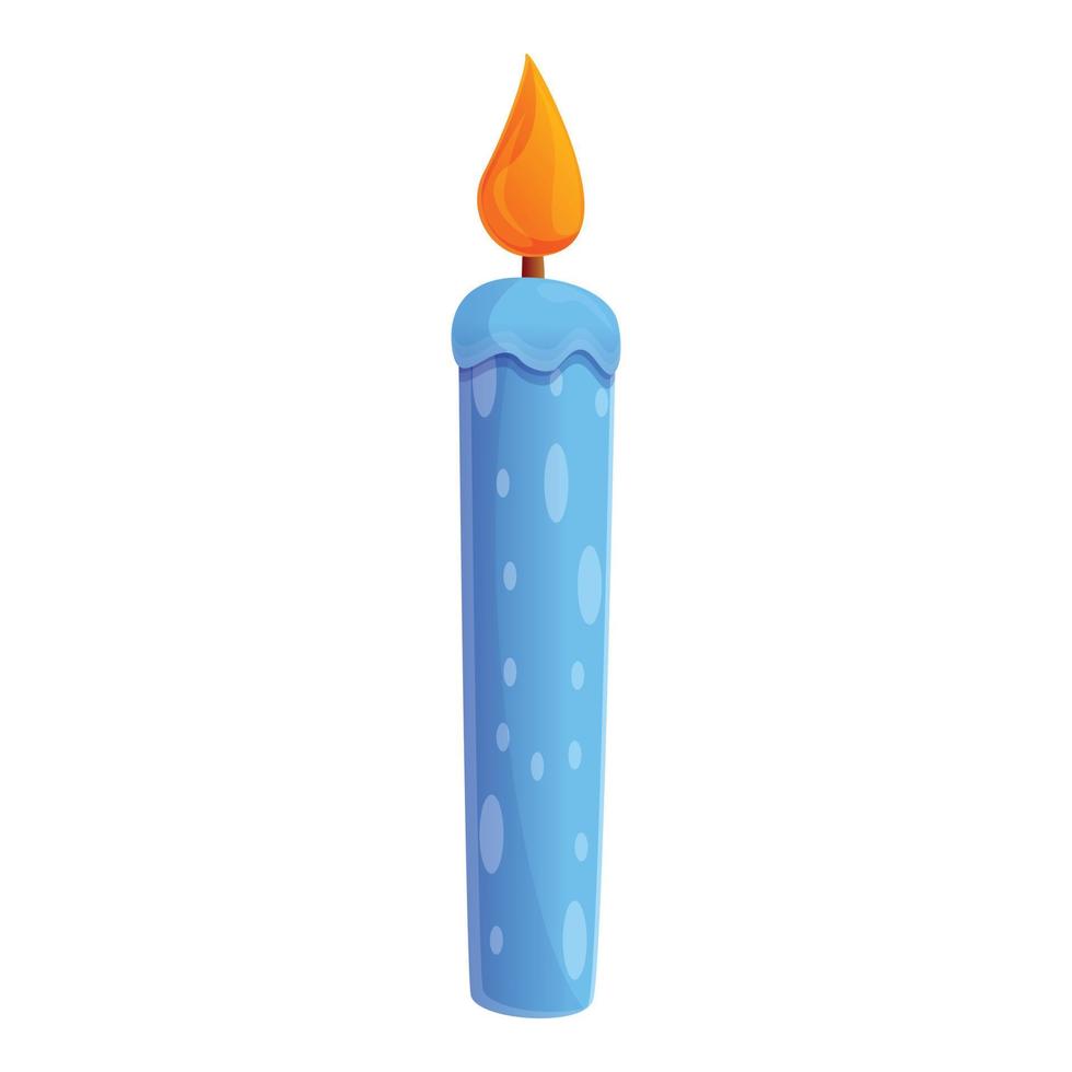 blu compleanno candela icona, cartone animato stile vettore