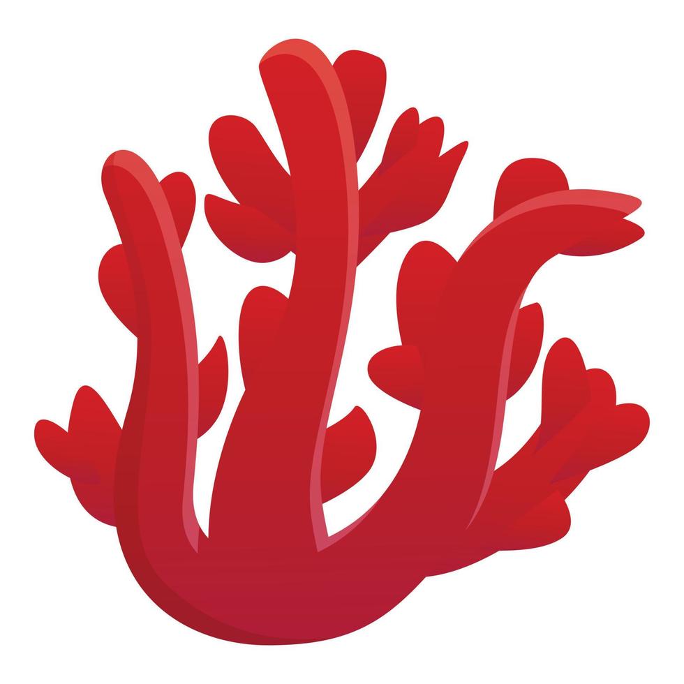 oceano rosso corallo icona, cartone animato stile vettore