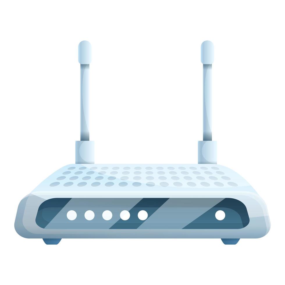 connessione router icona, cartone animato stile vettore