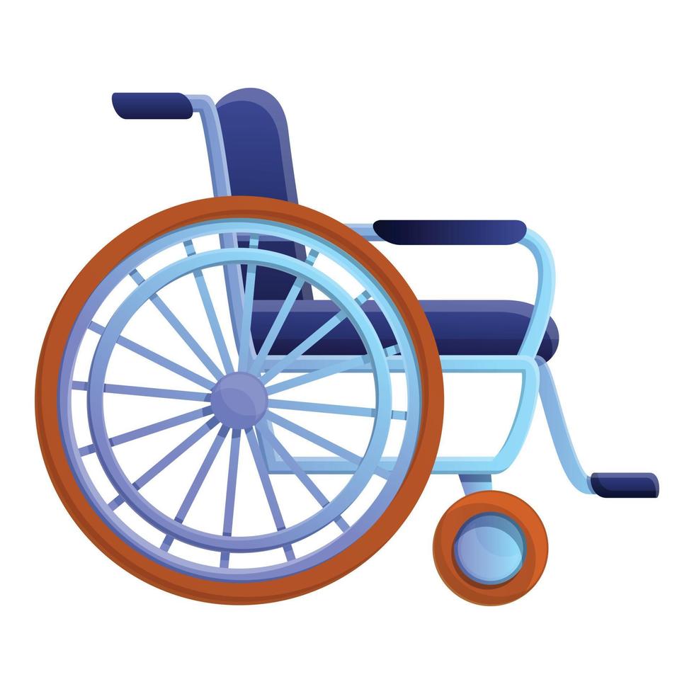 ospedale sedia a rotelle icona, cartone animato stile vettore