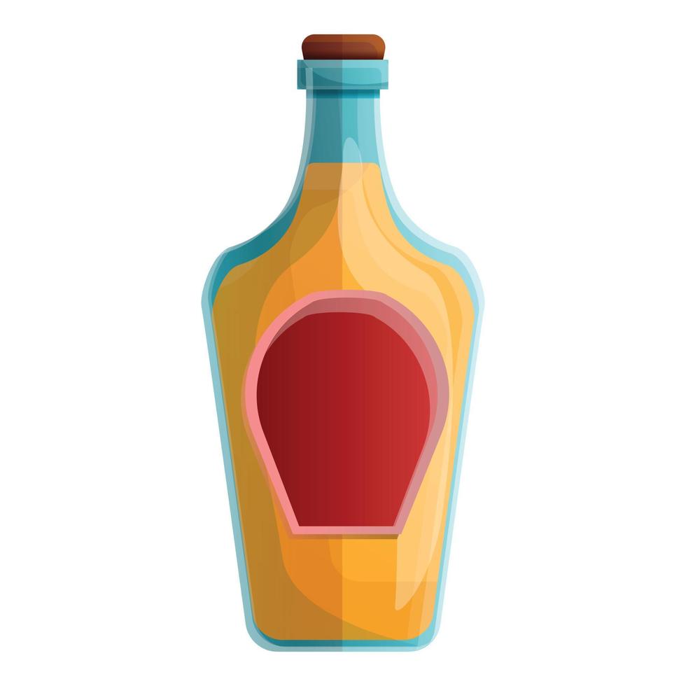 Rum bottiglia icona, cartone animato stile vettore