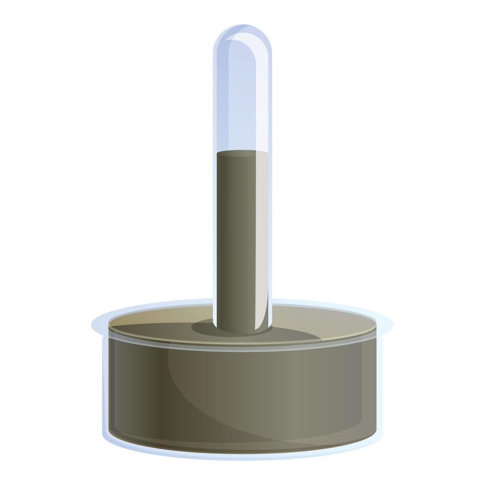 barometro test tubo icona, cartone animato stile vettore