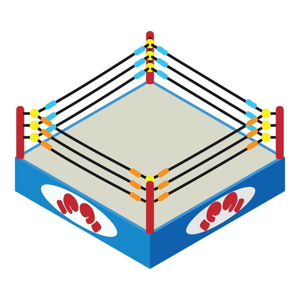 boxe arena icona, isometrico stile vettore