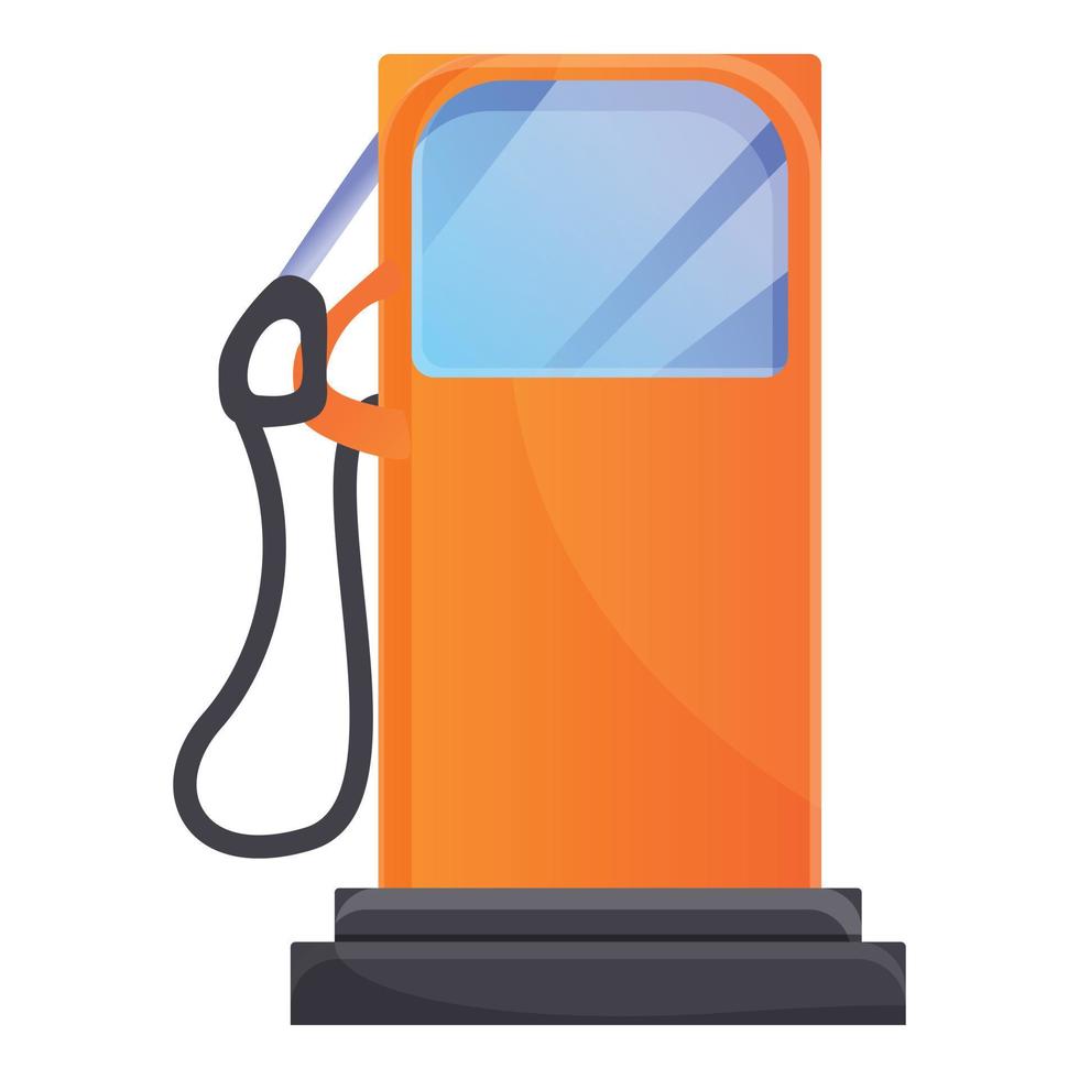 benzina colonna icona, cartone animato stile vettore