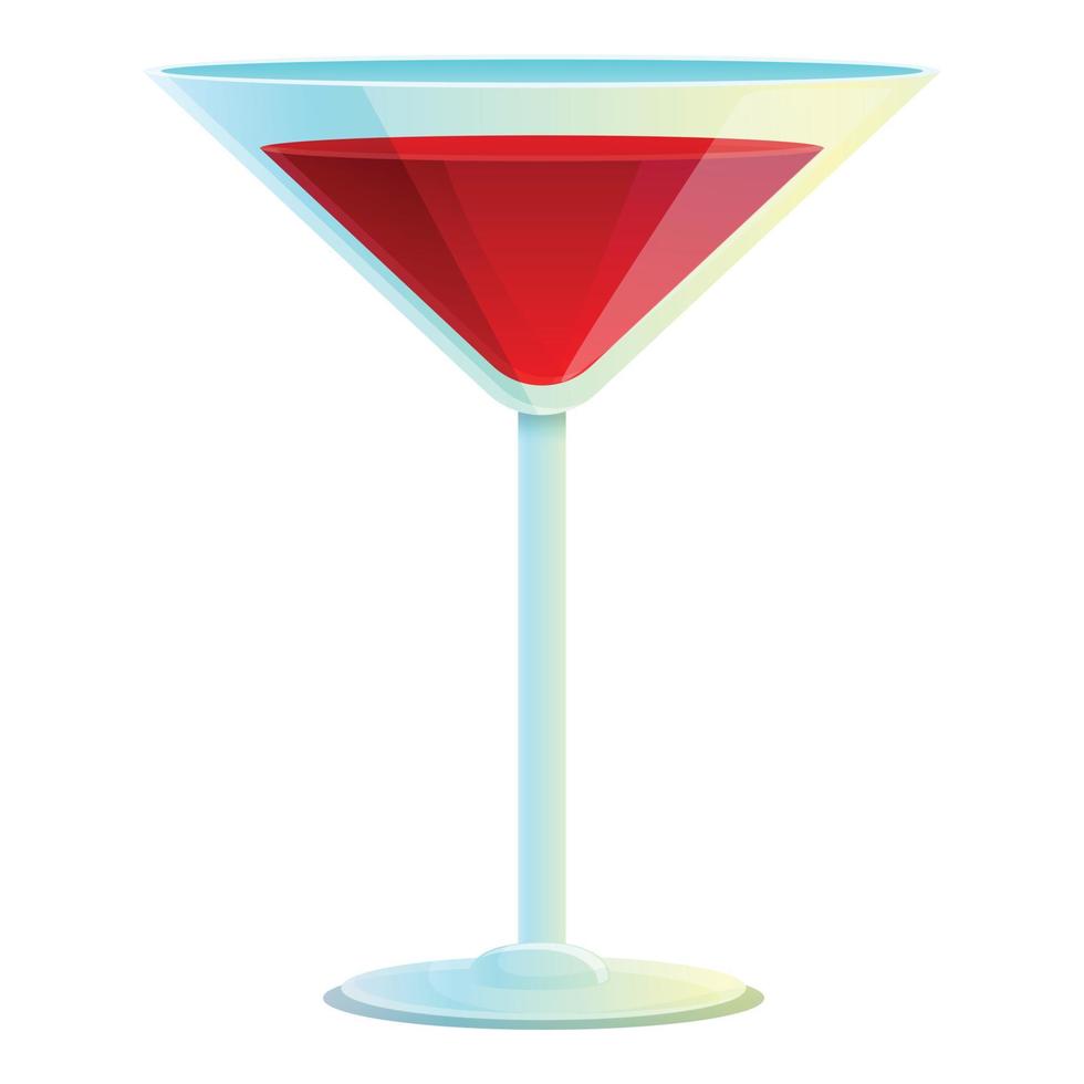 rosso cocktail icona, cartone animato stile vettore