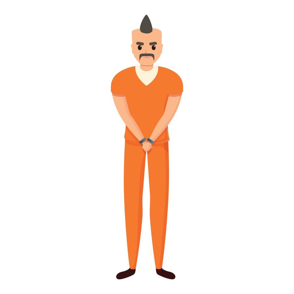 sedia a dondolo persona prigione icona, cartone animato stile vettore